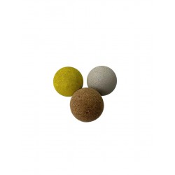 Balles liège (x3) mélange brut-blanc-jaune 